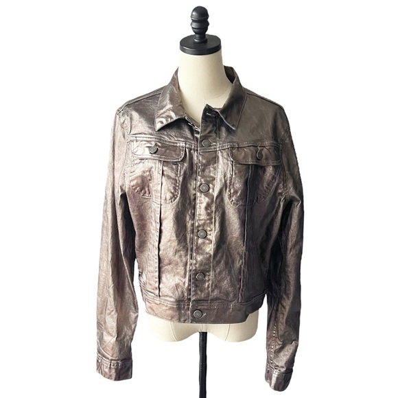 Polo Ralph Lauren Bronze Metallic Trucker Denim Jacket | LARGE - Picture 1 of 9